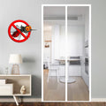 1 Set White Magnetic Mosquito and Insect Screen Door - Modern Invisible Mesh with Automatic Closing for Kitchen and Living Room