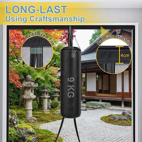 Black Magnetic Screen Door, Hands-Free Entry, Breathable Mesh, Mosquito & Insect Protection for Home